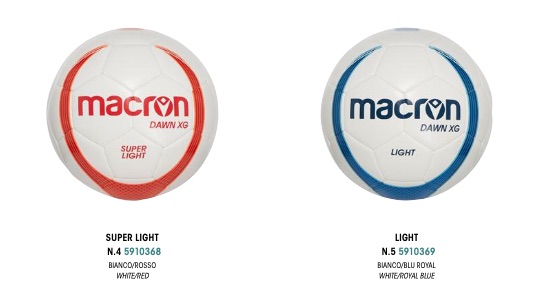 Foto Aangepaste Mijlpaal Voetbal: Macron Dawn XG trainning in twee kleuren ( in twee maten gewicht  super licht en licht)